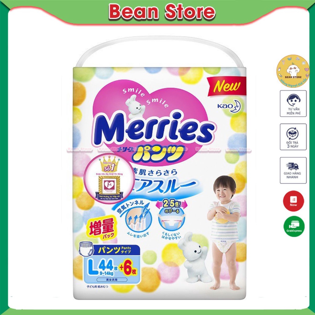 Bỉm Merries Jumbo Nhật, mềm, thông thoáng, siêu thấm hút size NB96, S88 - 𝐁𝐞𝐚𝐧 𝐒𝐭𝐨𝐫𝐞