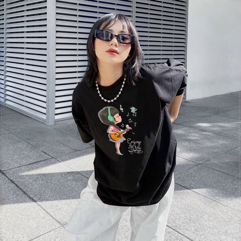 Áo Phông Nữ Cotton 100% In Hình 3D Cao Cấp Phong Cách - Áo Thun Gildan Nam Nữ Unisex Ngắn Tay Chất Mát Mùa Hè Szone PF38