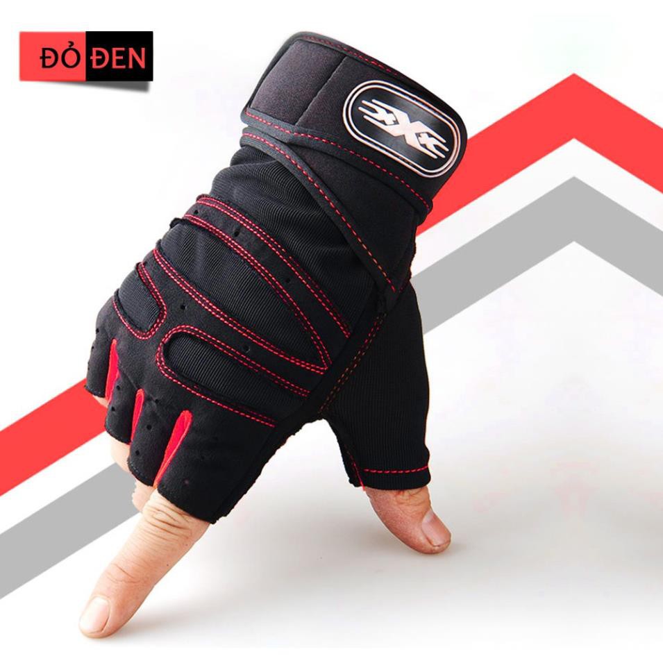 Găng tay tập Gym XSPORT Có quấn cổ tay trợ lực, chống chai tay