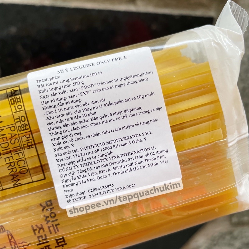 Mì ý sợi dẹp ONLY PRICE Linguine Hàn Quốc gói 500G - tapquachukim