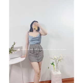 [laluas Design]Chân váy công sở giả dạ tweed