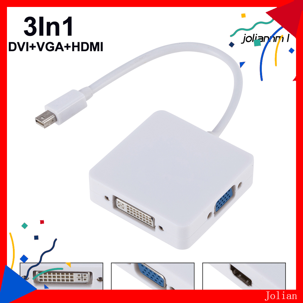 Cáp Chuyển Đổi 3 Trong 1 Từ Cổng Dp Sang Dvi Vga Hdmi Cho Macbook Thunderbolt