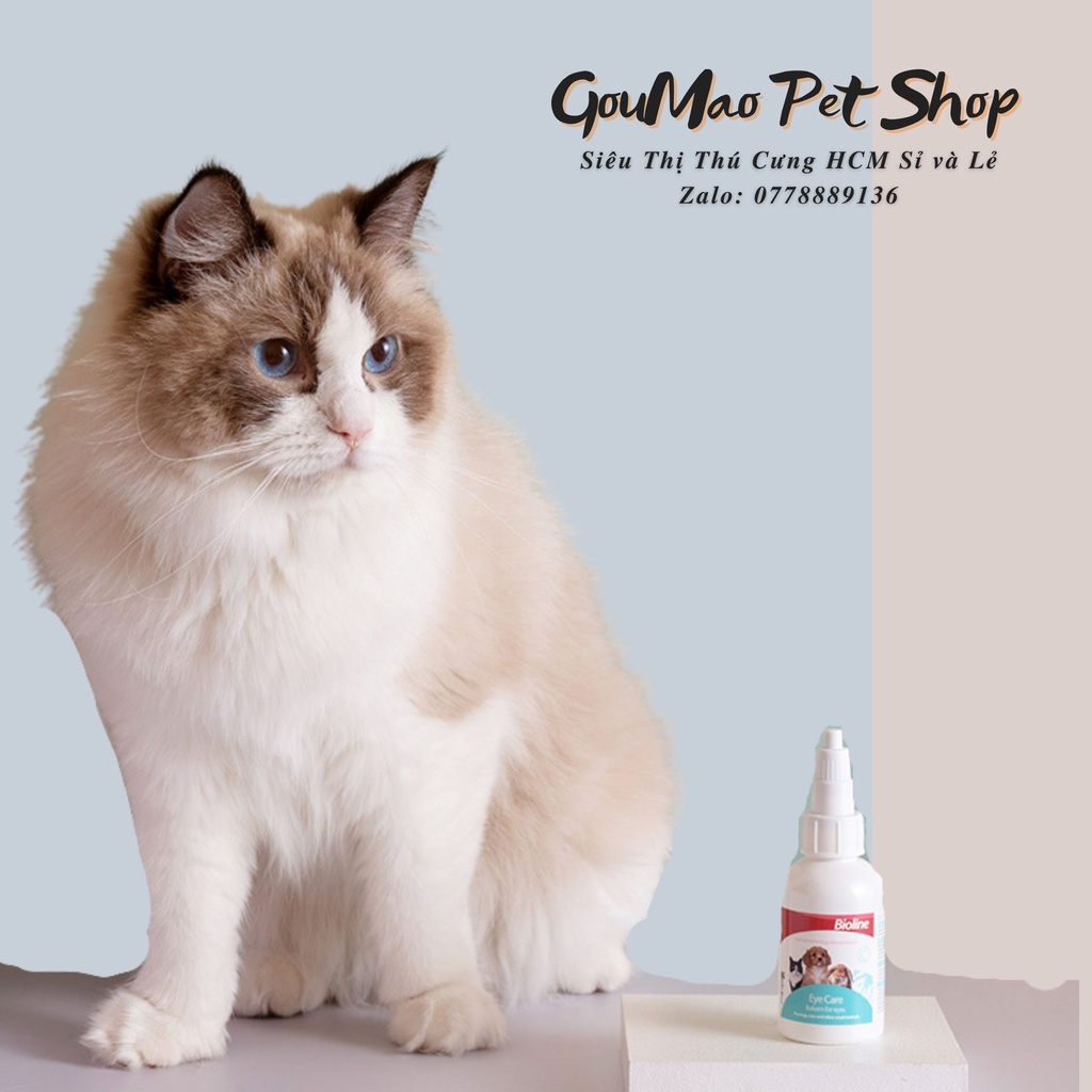 Dung dịch nhỏ mắt cho chó mèo Eye care Bioline - GOUMAO PET