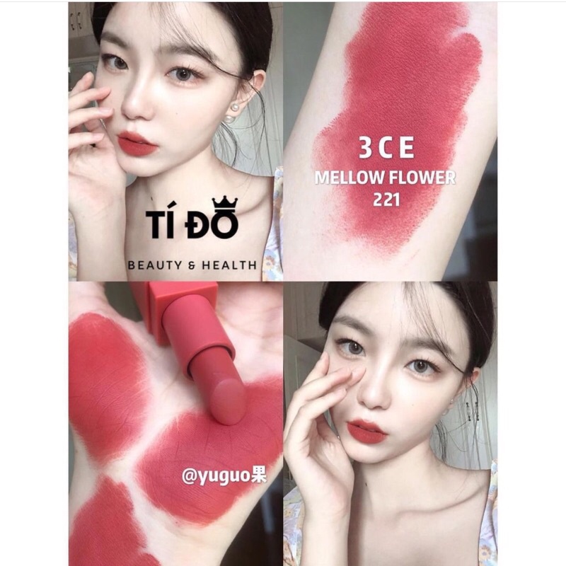 3CE - Son Thỏi Lip Color màu 909,221,222