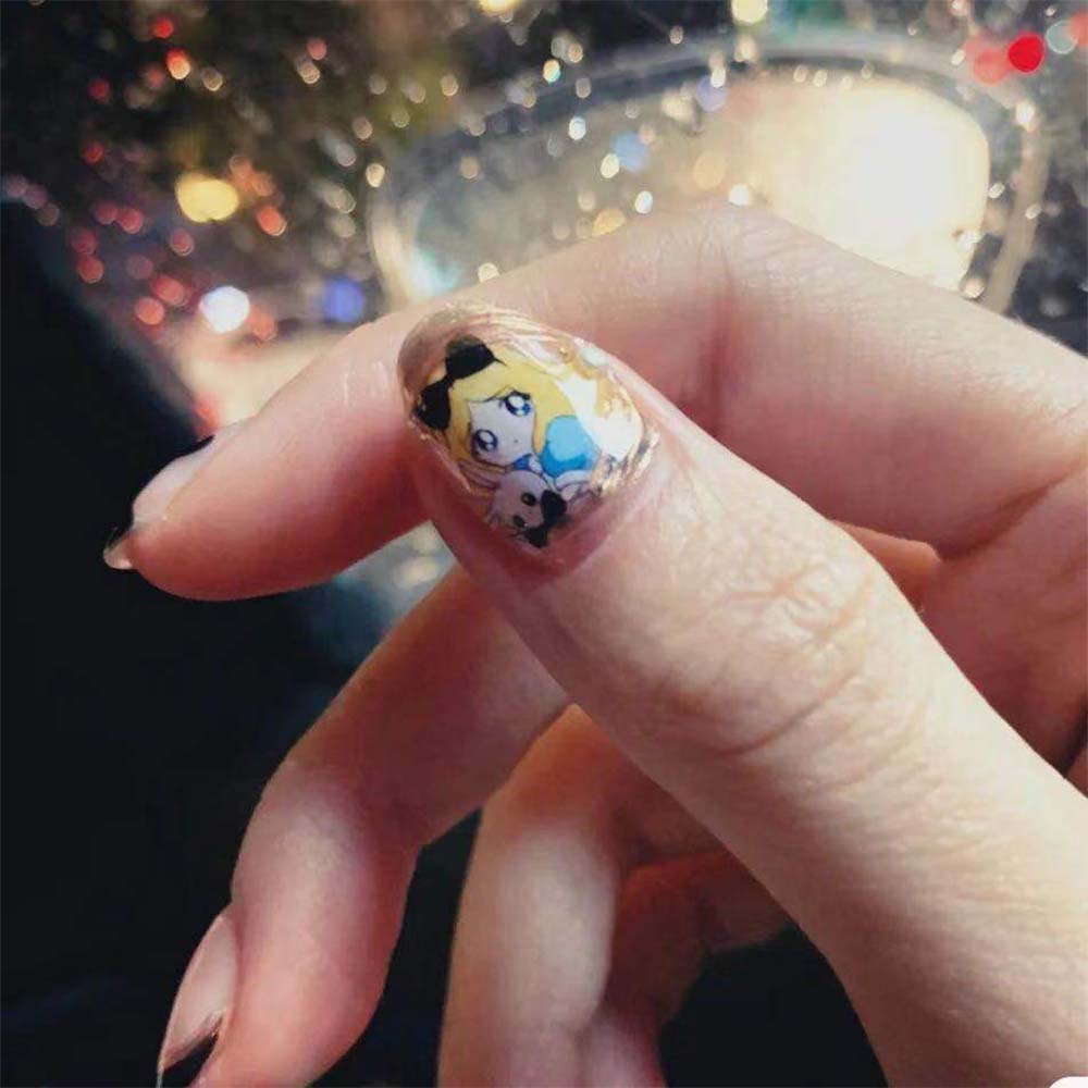 [Hàng mới về] Miếng dán trang trí móng tay 3D hình công chúa hoạt họa đáng yêu cho nữ