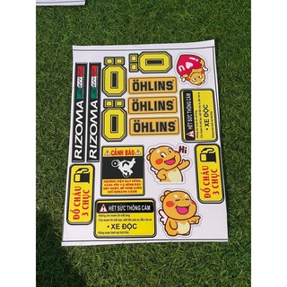 Tem Ohlins, tem cảnh báo , tem idol , tem đổ cháu 3 chục, tem sticker