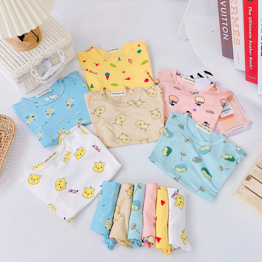 {Giá sốc} Bộ Cộc Tay họa tiết Minky Mom Chất Thun Lạnh siêu mềm mịn thoáng mát (CT2)