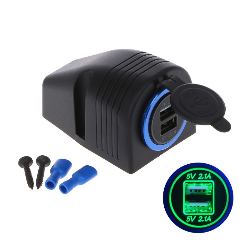 Cục Sạc Chuyển Đổi LIDU1 12V 24V Sang 5V 2.1A Hai Cổng USB Cho Xe Hơi Xe Tải