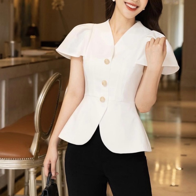 Áo kiểu nữ G558 kiểu dáng thanh lịch sang chảnh trẻ trung mặc đi làm hay dạo phố đều xinh, che bụng mỡ cực tốt