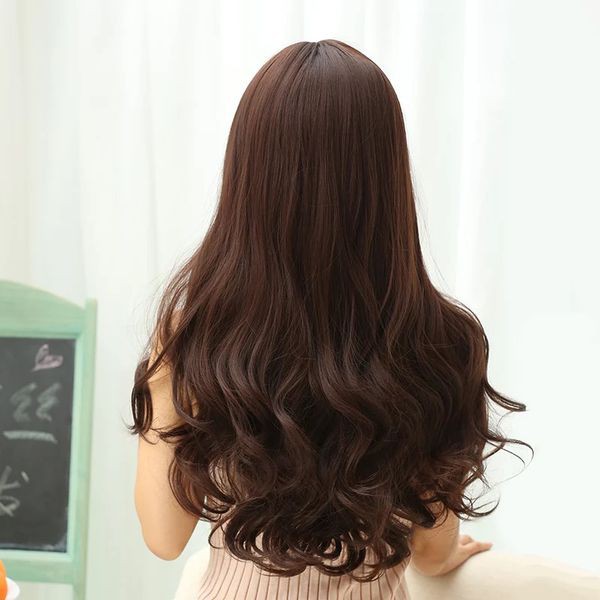 Tóc giả nguyên đầu xoăn dài đẹp xuất sắc tặng kèm lưới và lược