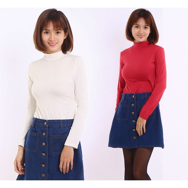 Áo cotton giữ nhiệt cổ lọ made in Việt Nam