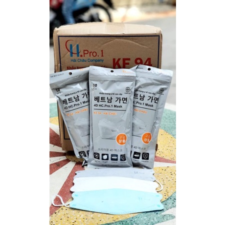 (Sỉ thùng)Thùng khẩu trang y tế 4D KF94 công nghệ Hàn Quốc 300 cái