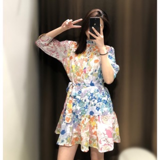 Zara morocco full tag - đầm zara sơ mi lụa màu siêu xinh đẹp dh10smg59n8