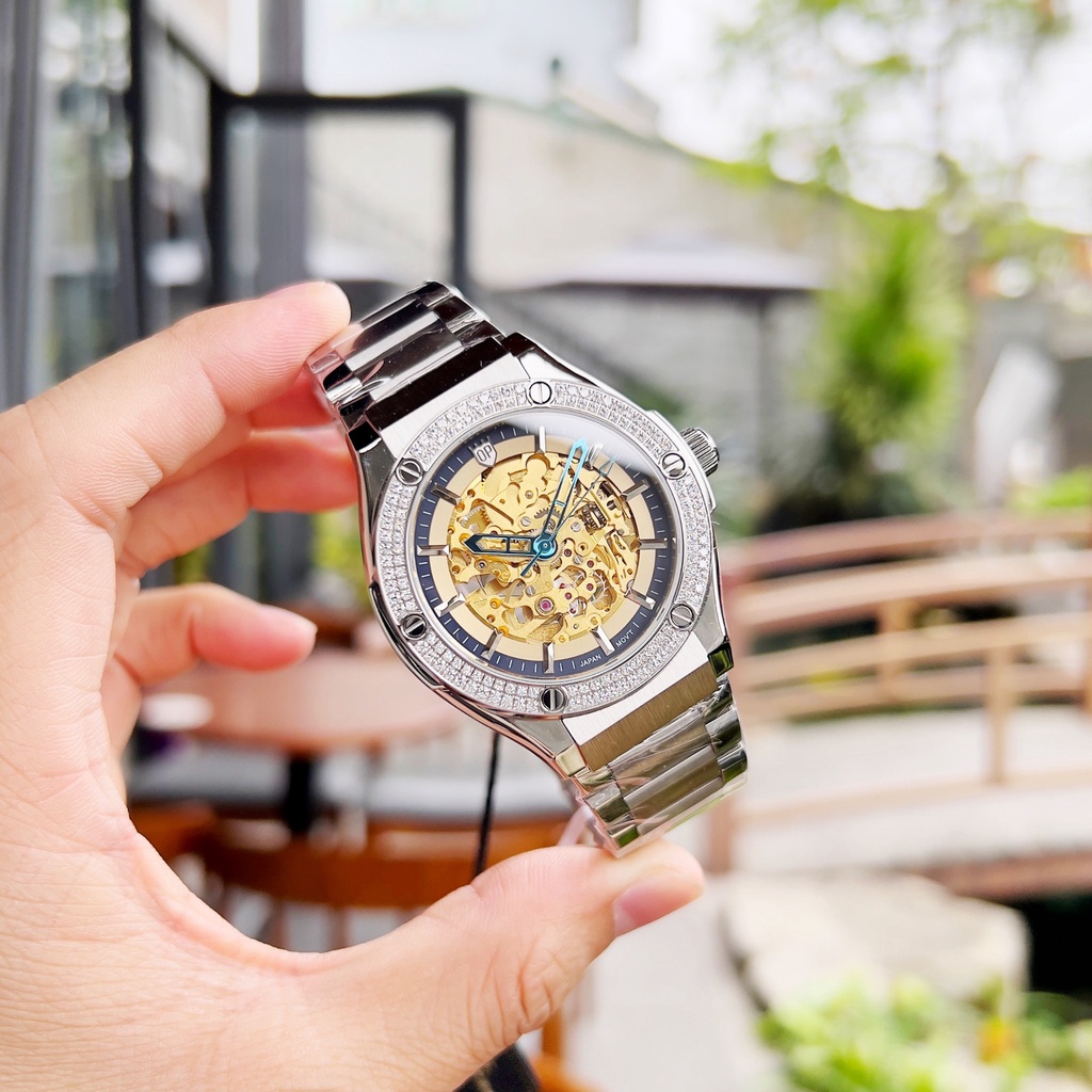 Đồng hồ nam dây kim loại Olym Pianus OP990-45 OP990-45.24 OP990-45.24ADGS đen