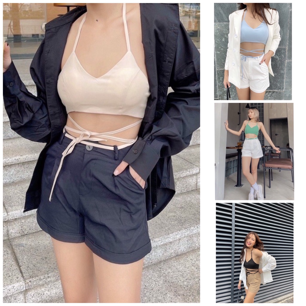 [Mã FAMARAL2 giảm 10K đơn 50K] Áo Bra Dây Cột Eo Sẵn Mút Ngực Sofm