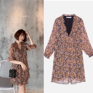 Váy babydoll hoa nhí zara