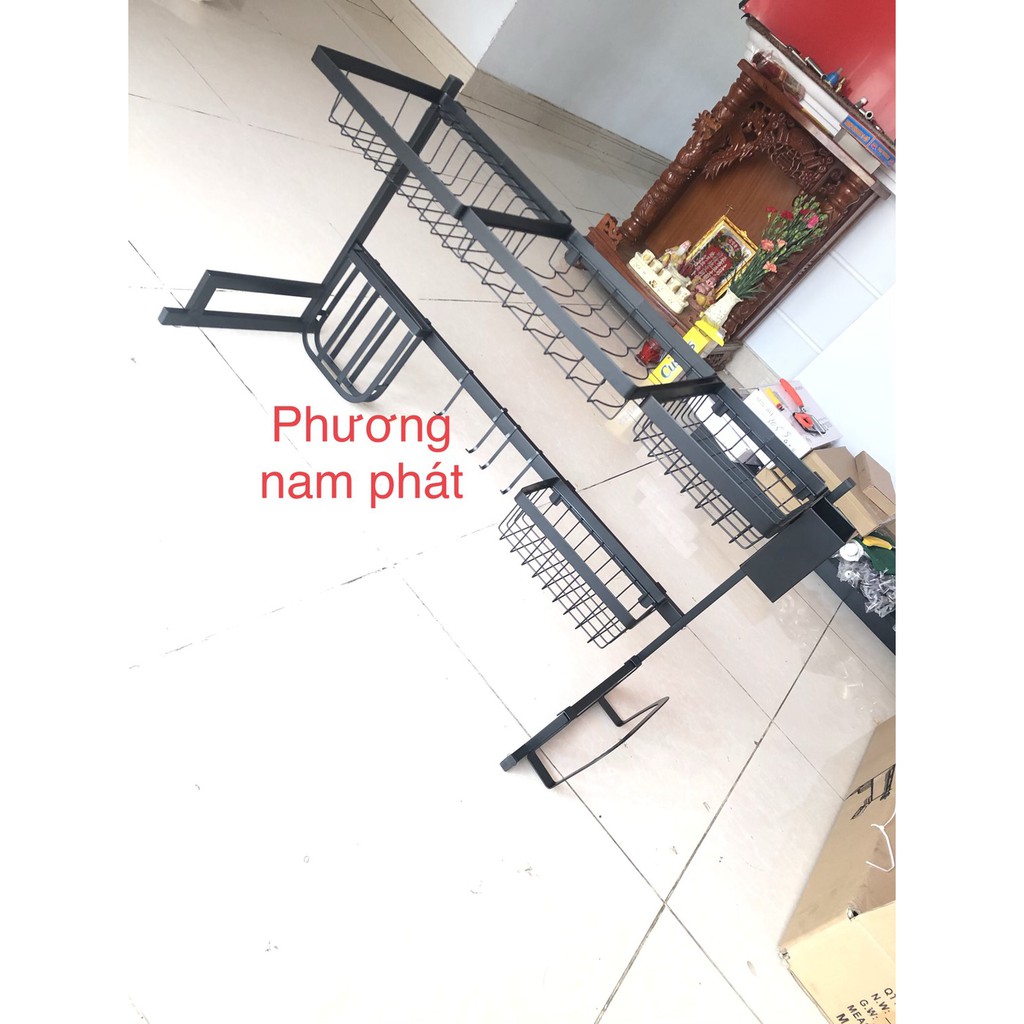 [GIÁ SỈ CHẠY SỐ LƯỢNG] DÀI 85CM đen Kệ Chén Đa Năng THÔNG MINH ĐẶT TRÊN CHẬU DÀNH CHO CHẬU 2 HỘC Giá Để Bát ĐũA CHÉN