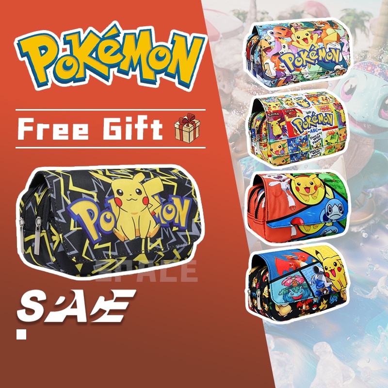Hộp Bút Pokemon Pikachu Anime hộp bút cho bé lớn Túi Đựng Bút Chì In Hoạt Hình Dễ Thương