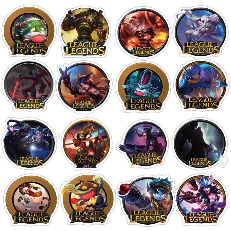 Bộ 100 nhãn dán trang trí laptop/va li/xe hơi họa tiết game League of Legends bằng chất liệu PVC