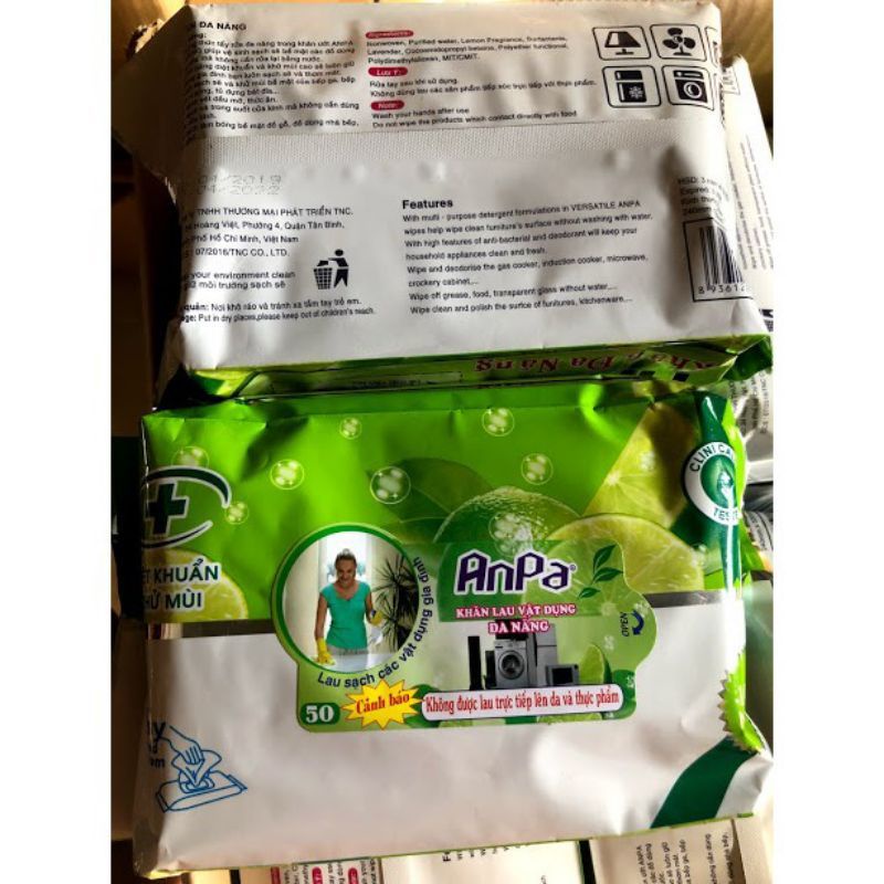 Khăn lau đa năng ANPA lau bếp siêu sạch gói 50 tờ