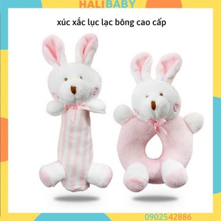 Xúc xắc lục lạc cho bé thú bông cầm tay vải an toàn cao cấp bộ 2 món HALIBABY LL11