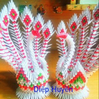 Thiên nga 7 đuôi origami 3d(QUÀ TẾT, 8/3, 20/10, 14/2, SINH NHẬT)