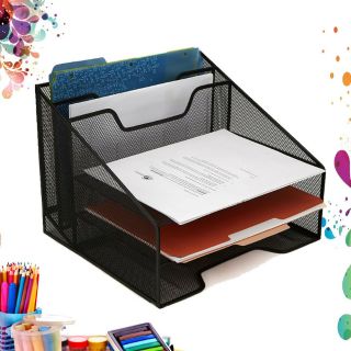 Khay tài liệu để bàn 5 ngăn lưới cao cấp anhqa