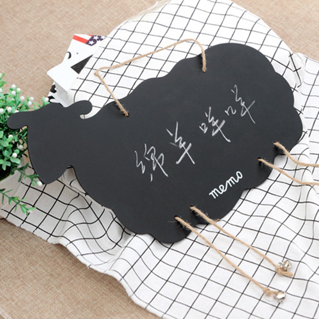Home Decoration Wooden Mini Animal Shaped Hanging Message Boards Blackboards