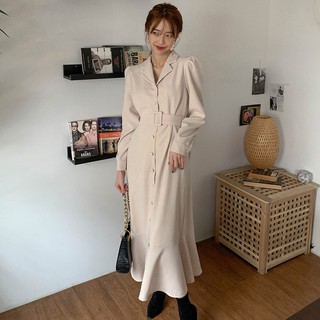 [ORDER] Đầm công sở sơ mi chic thắt eo đuôi cá sang trọng