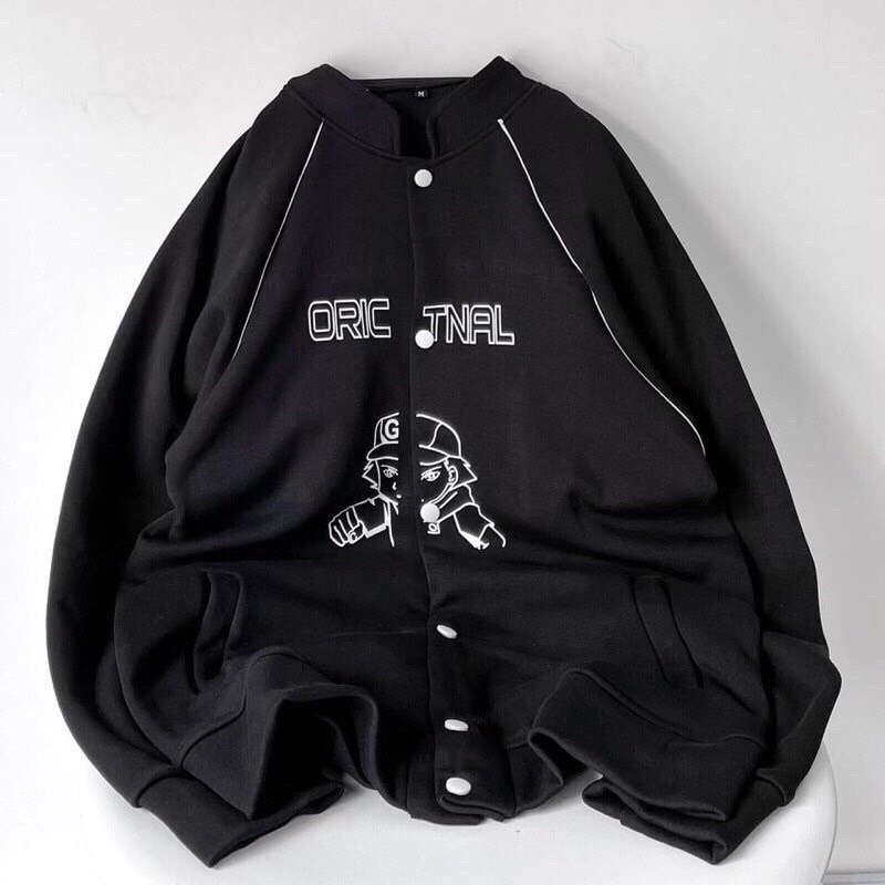 Áo Khoác Nỉ Form Rộng Viền Trắng Cậu Bé Ulzzang Unisex Hot Hit❤️Áo Bomber Nỉ Ngoại Oric Nam Nữ Freesize | BigBuy360 - bigbuy360.vn
