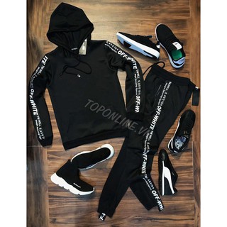 [Free Ship] Bộ quàn áo nỉ nam off white