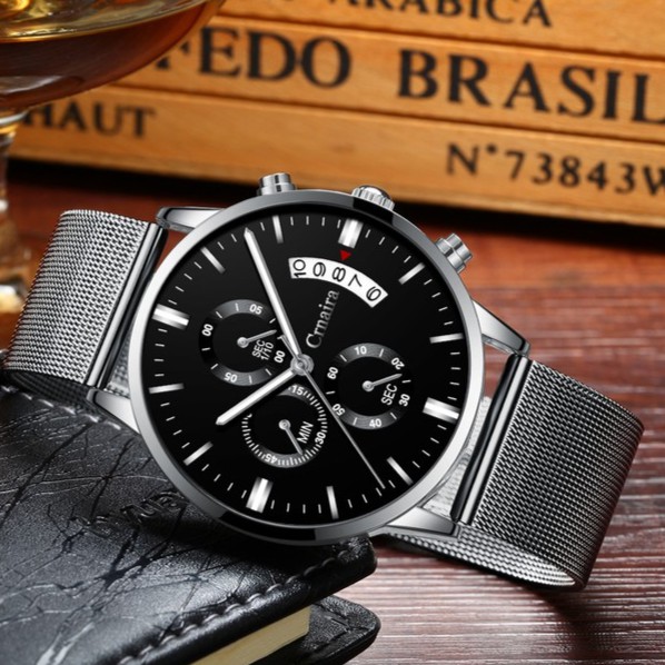 Đồng Hồ Nam Crnaira Japan C888 Chạy 6 kim Dây Thép Mành Cao Cấp Kim Dạ Quang | BigBuy360 - bigbuy360.vn