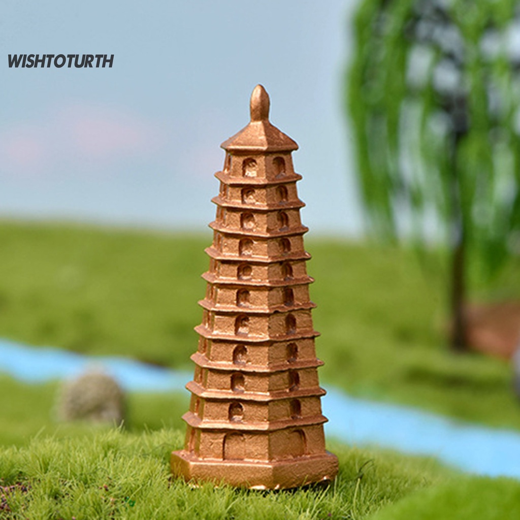 Set 2 Mô Hình Ngôi Chùa Bằng Nhựa Resin Thủ Công Màu Sáng Đa Năng Trang Trí Tiểu Cảnh Cho Bé