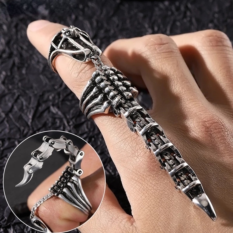Nhẫn Đeo Tay Kim Loại Hình Bọ Cạp Phong Cách Punk Rock Gothic Độc Đáo Hở Toàn Bộ
