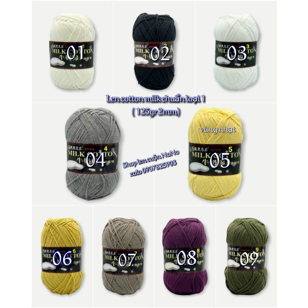 Len milk cotton Mã 51 đến 78