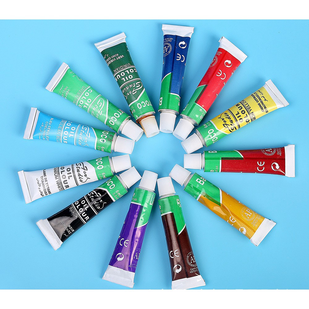 Set 12 màu vẽ tranh sơn dầu chuyên nghiệp chất lượng cao