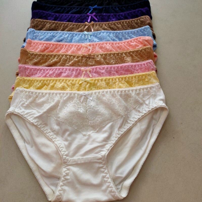 Quần lót nữ cotton phối ren from 40kg-60kg -giá 1 cái