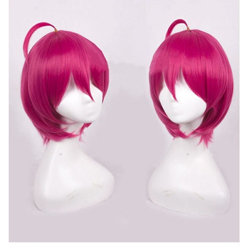 [sẵn] Wig/tóc giả Gowther - Nanatsu no taizai màu hồng đỏ (cơ bản nam nữ ngắn 30cm) thất đại tội [Miu Cosplay]