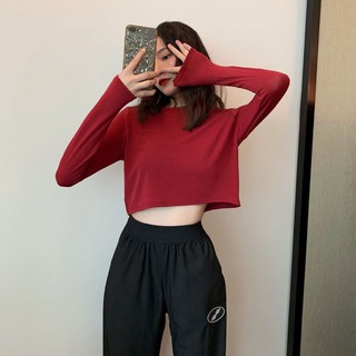 áo croptop dài tay trơn phom rộng nhiều màu