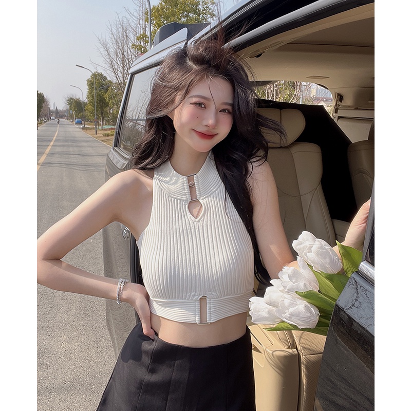 Áo Sweater Dệt Kim Thiết Kế Quyến Rũ Cho Nữ