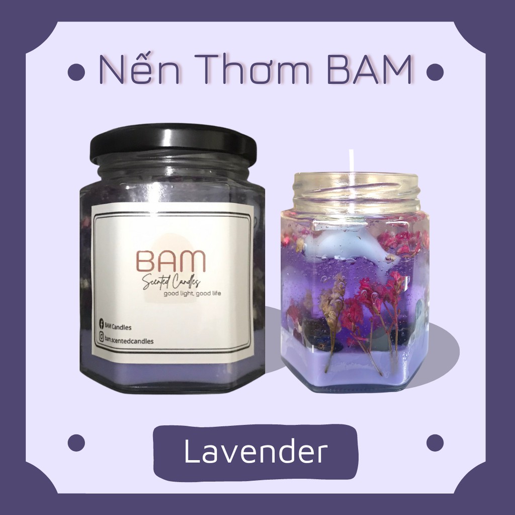 Nến Thơm Handmade - Hương Lavender & Lily - Nhiều Size - Bam Candles