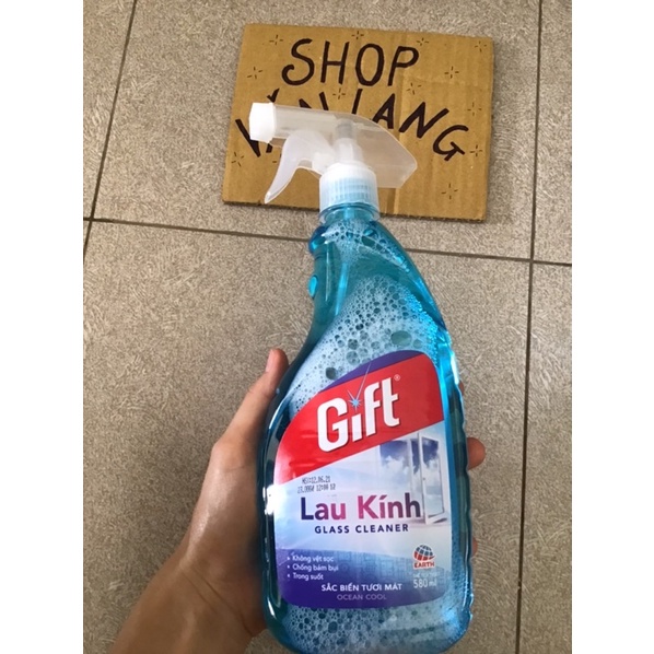 Nước lau kính Gift 580 ml xanh biển tươi mát sạch không tì vết