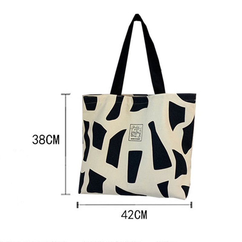 Túi tote túi vải canvas mềm phong cách Hàn Quốc có khóa miệng ngăn phụ bên trong họa tiết chữ đơn giản đi chơi đẹp T1005