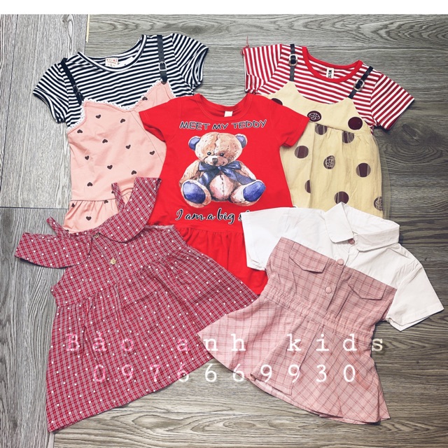 Váy chery hồng bé gái
