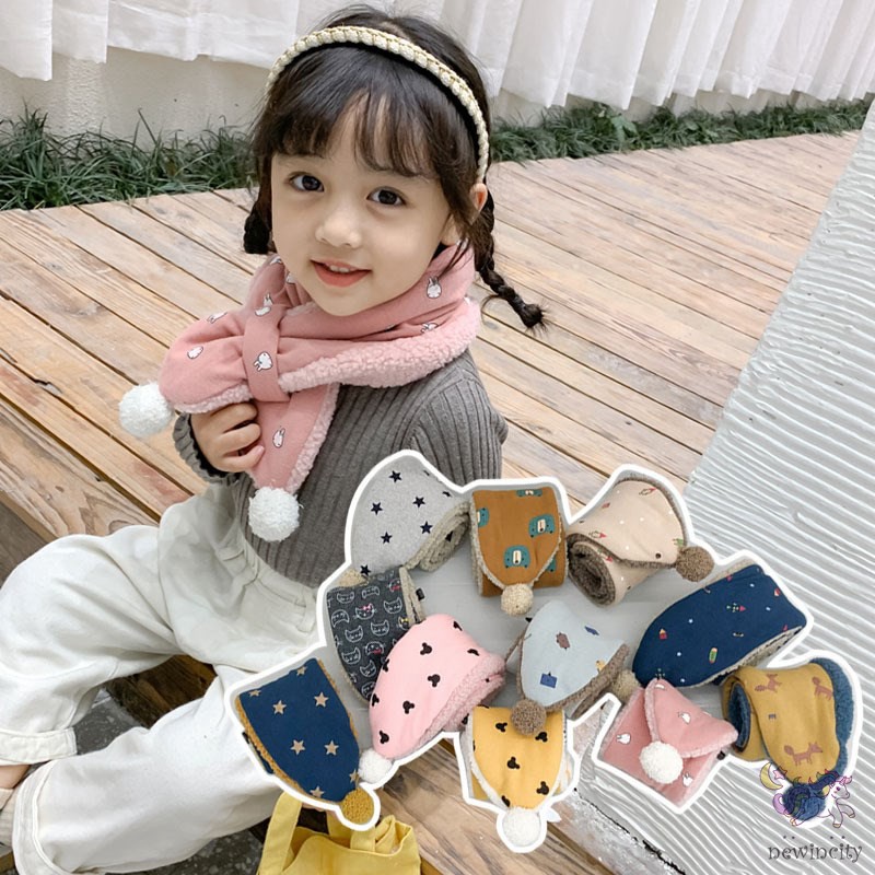 Khăn Quàng Cổ Họa Tiết Hoạt Hình Phong Cách Hàn Quốc Cho Bé