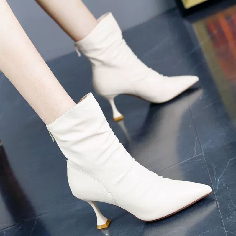 Boots nhúm, gót 6cm, da mềm. full box hãng