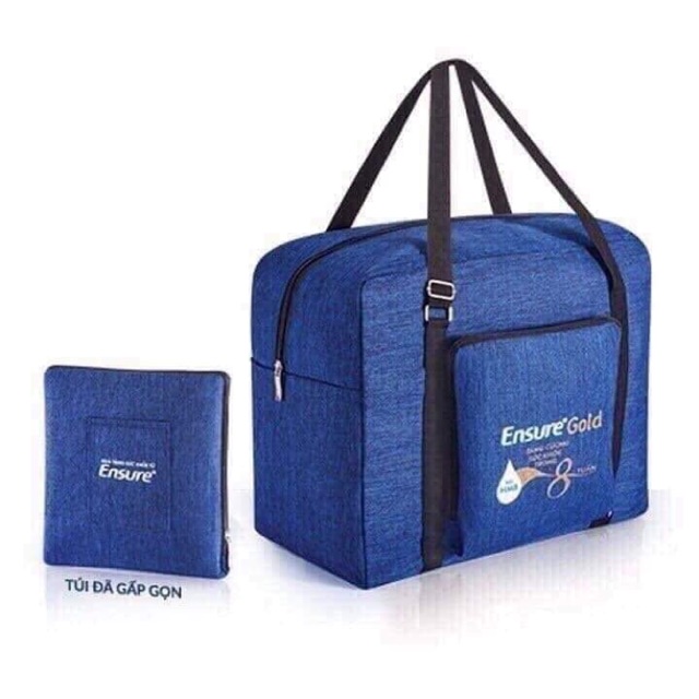 Túi xách ensure gập gọn màu xanh , màu xám ( hàng khuyến mại sữa ensure)