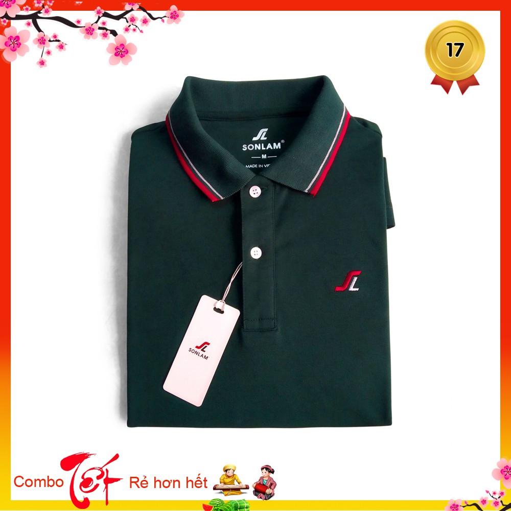 Áo Thun Nam Có Cổ ⚡️ Hàng VNXK Cao Cấp ⚡️ Áo Thun Nam Polo Sonlam V1 Màu Xanh Rêu