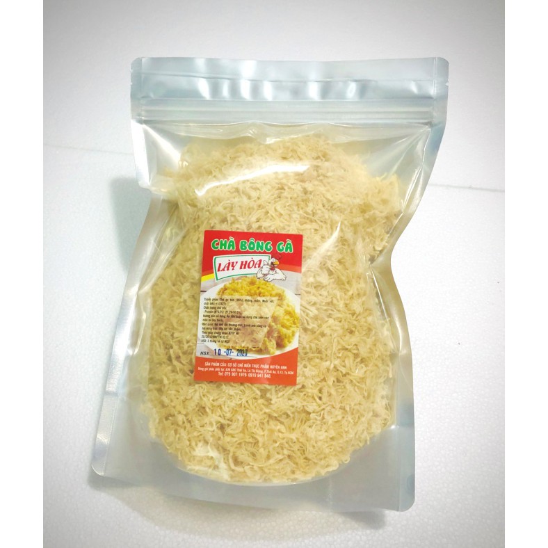 250gr Chà bông gà Lày Hòa, sản xuất từ những nguyên liệu tươi mới, đảm bảo vệ sinh ATTP (túi zipper 250gr)