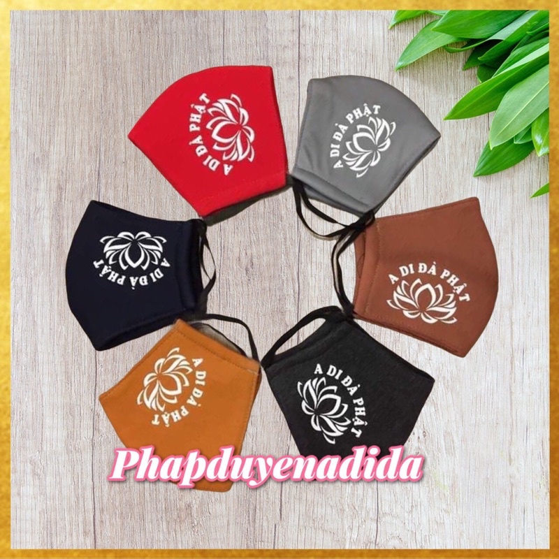 Khẩu trang vải in danh hiệu A Di Đà Phật